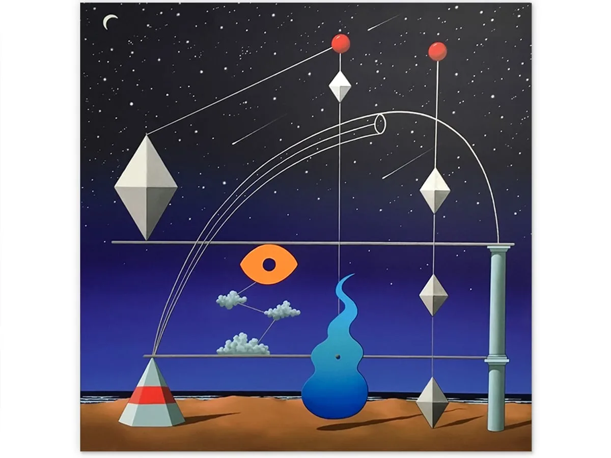 Scene through the eyes of a lense by James Willebrant – painting, 111x111cm – SOHO Galleries Sydney