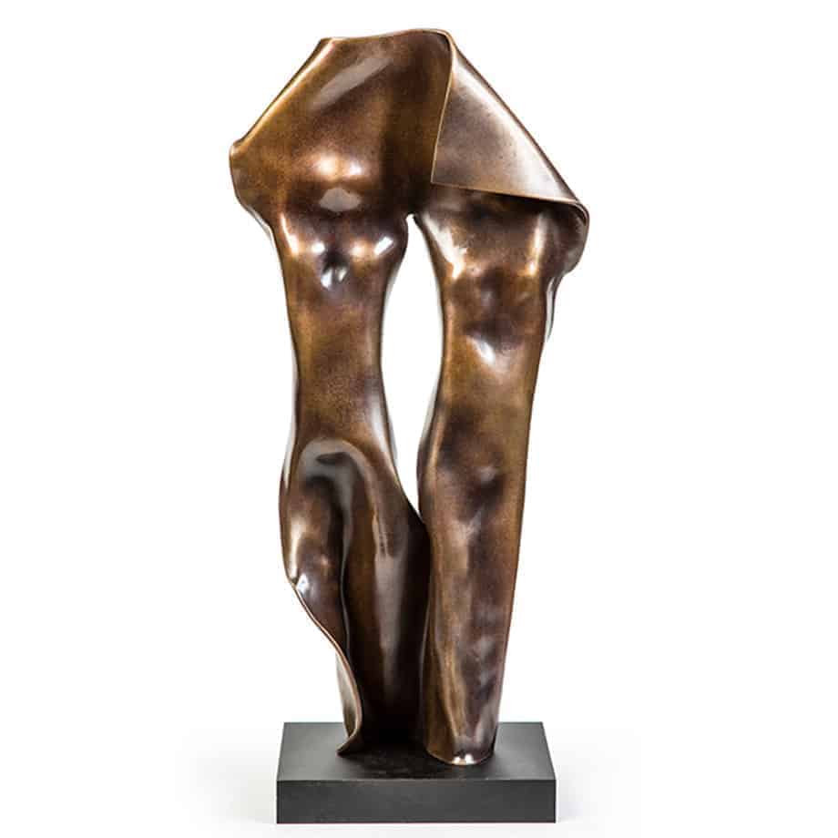 Lavina-her-shadow-67x26cm-BRONZE-bronze-table-top-figurative-rachel-boymal-sculpture-abstract-australian-female-body-bronze.