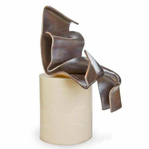 Modesty-unique-48x32x37cm-BRONZE-table-top-bronze-figurativerachel-boymal-australian-sculpture-abstract-female-figure