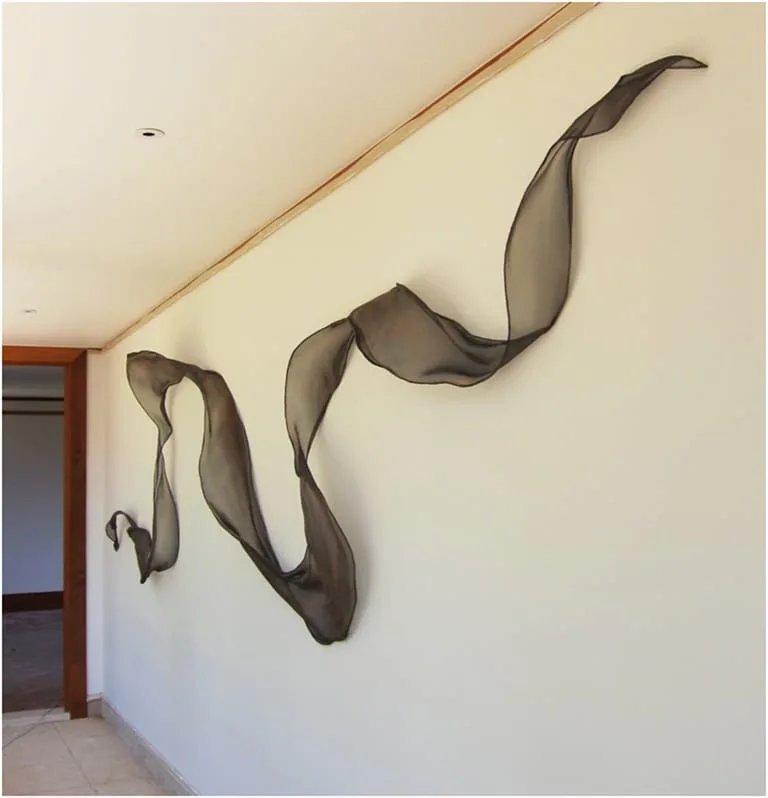 Untitled Mesh - Large by Michael Baird – stainless-steel sculpture, shown in a home interior – SOHO Galleries Sydney