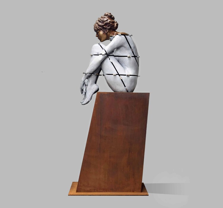 Space Girl - 175cm Cast bronze