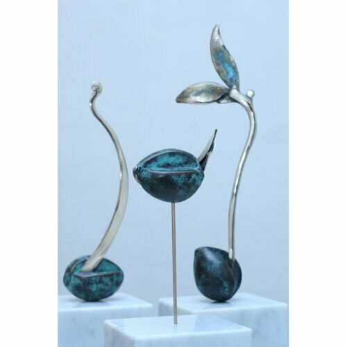 Avocado set-BRONZE-PATINA-polished-stainless- INCLUDE IMAGE FOR ALL SCULPTURES