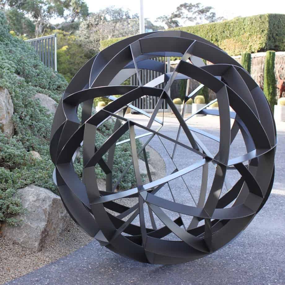 Axis-120cm-POWDER-COATED-STAINLESS-[outdoor,stainless-steel]paul-mutimer-garden-sculpture-out-door-garden-sphere-art