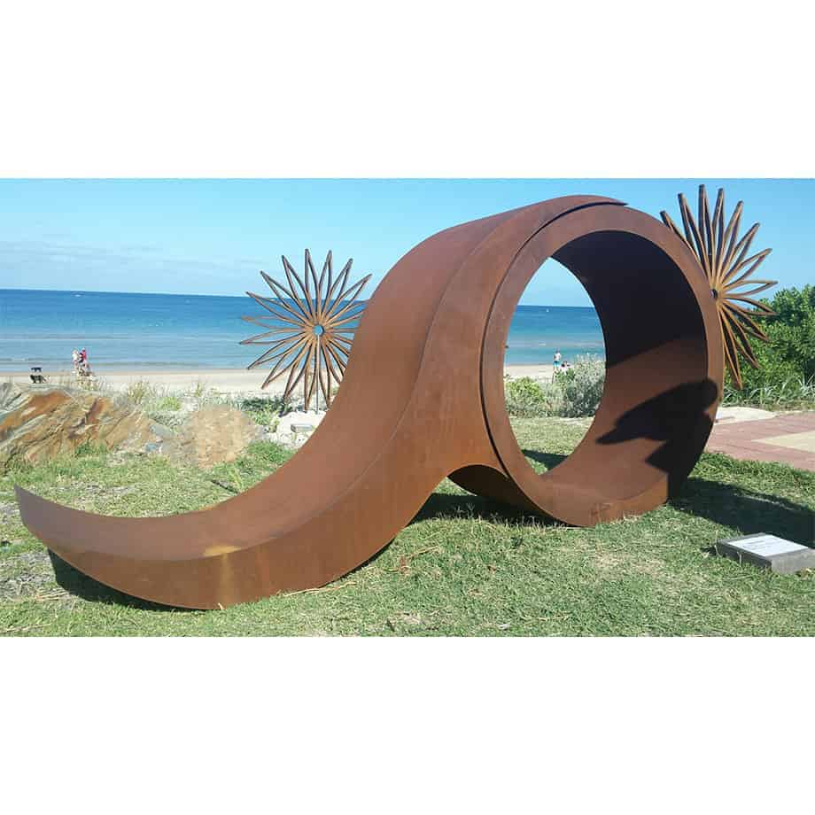 Barrell-Wave-CORTEN-STEEL-[outdoor,landmark]-jason-aslin-australian-outdoor-large--garden-scultpture