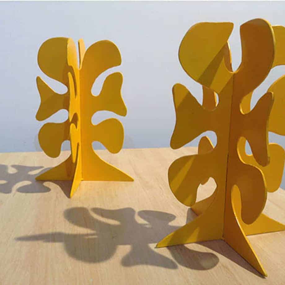 Big-Yellow-Taxi-20cx14cm-Powder-coated-steel-[stainless-steel,Table-top]-stephen-Coburn-australian-yellow-sculpture