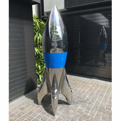 Blue-Angel-135cm--STAINLESS-STEEL-INDUSTRIAL-COATING-[stainless-steel,-free-standing,outdoor]david-mcCracken-rocket-sculpture-australian-artist-pop-art