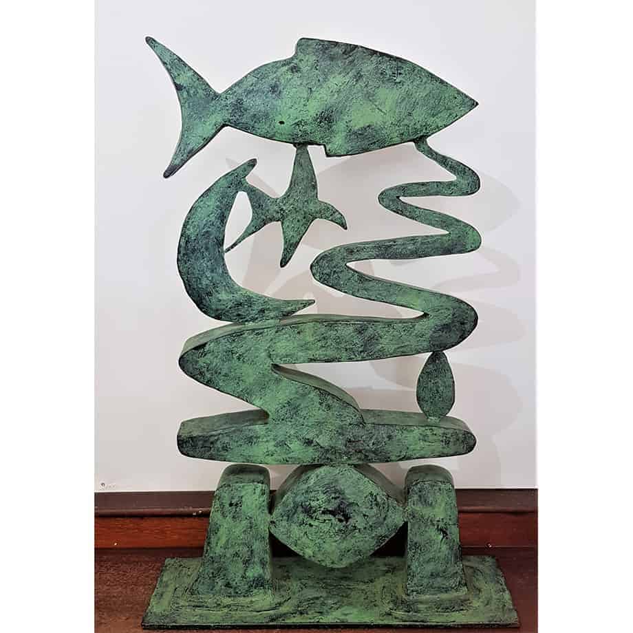 Bungaree-94x65cm MILD-STEEL-WITH-PATINA-[stainless-steel,Table-top]-stephen-Coburn-australian-nautical-sculpture