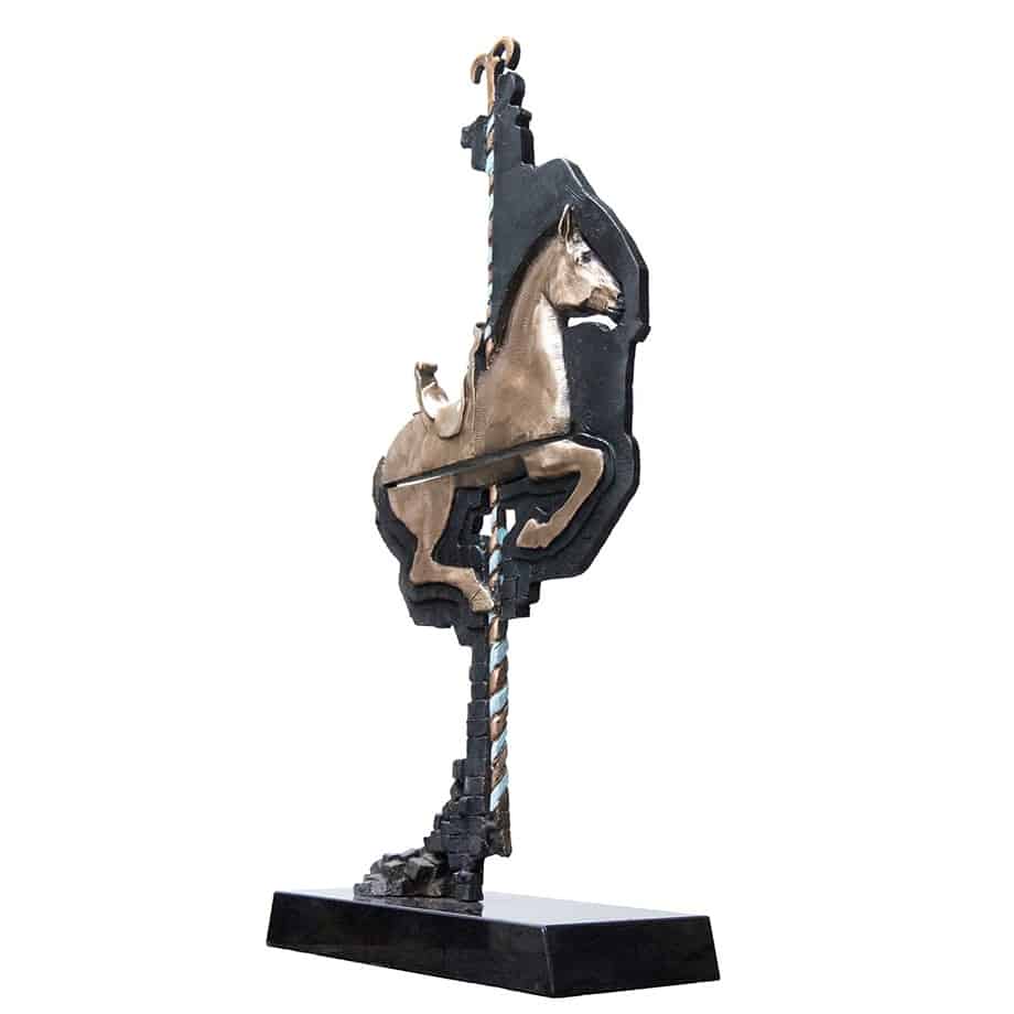Carousel-55cm--BRONZE---[bronze,-table-top]-Stephen-Glassborow-australian-sculpture-horse-circus--bronze