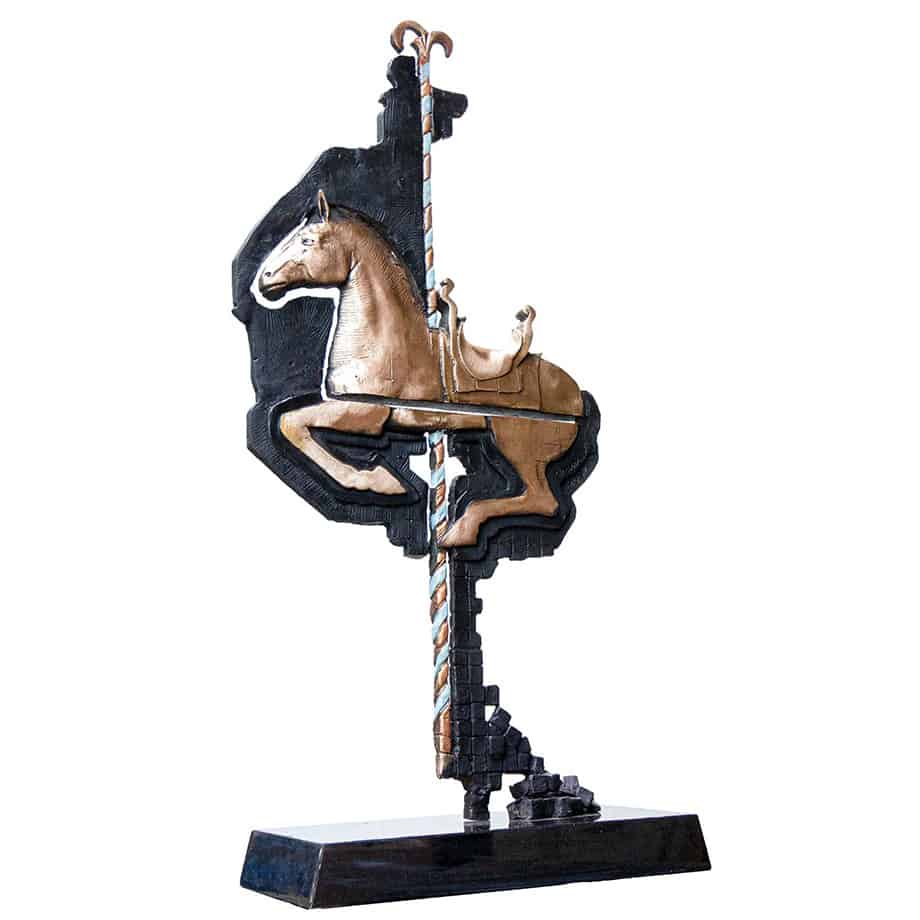 Carousel-55cm--BRONZE---[bronze,-table-top]-Stephen-Glassborow-australian-sculpture-horse-circus--bronze