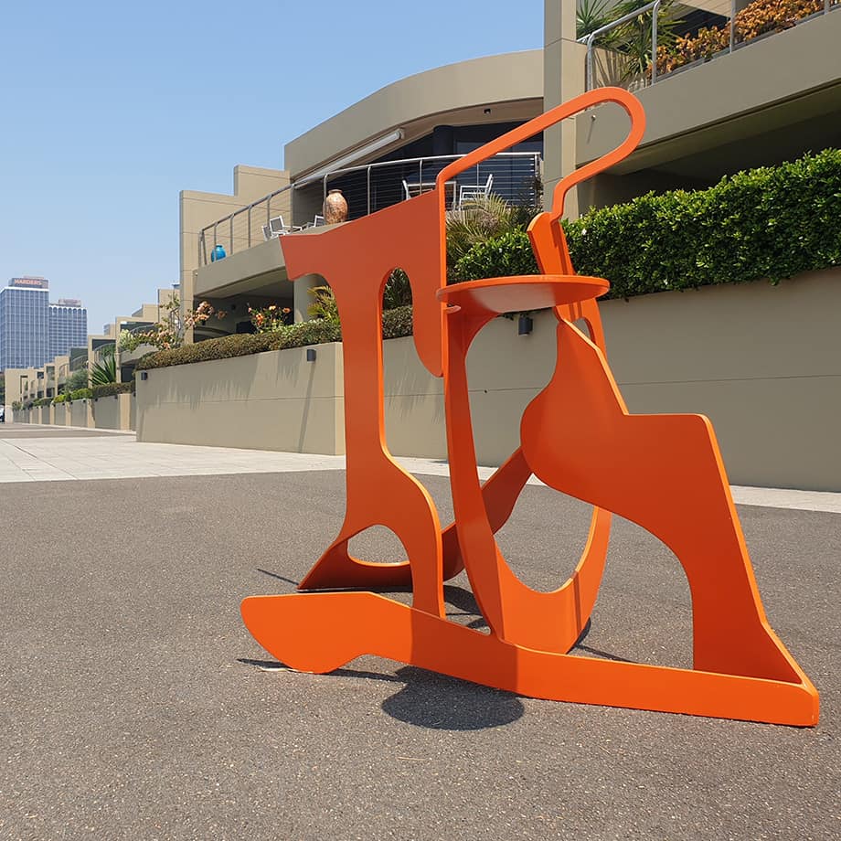 Circus-140x180cm-Stainless-STEEL-orange-powder-coat[outdoor,-free-standing]blazeski-australian-abstract-sculpture-garden-art