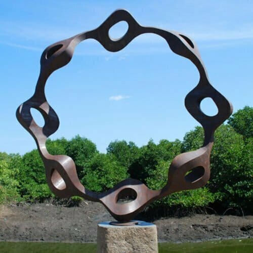 Corten8-200x200x60cm-CORTEN-STEEL--[Corten,-Outdoor,-Free-standing,Landmark]-CHEN-australian-sculpture-large-twisted-sphere