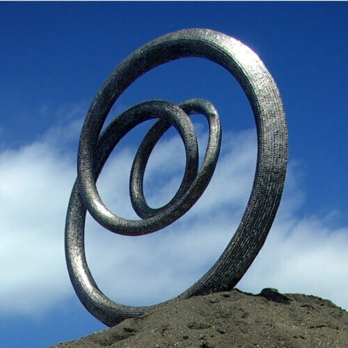 Cyclical-170x170x50cm-STAINLESS-STEEL--[Stainless-steel,Outdoor,Free-standing,Landmark]-CHEN-australian-sculpture-large-twisted-sphere