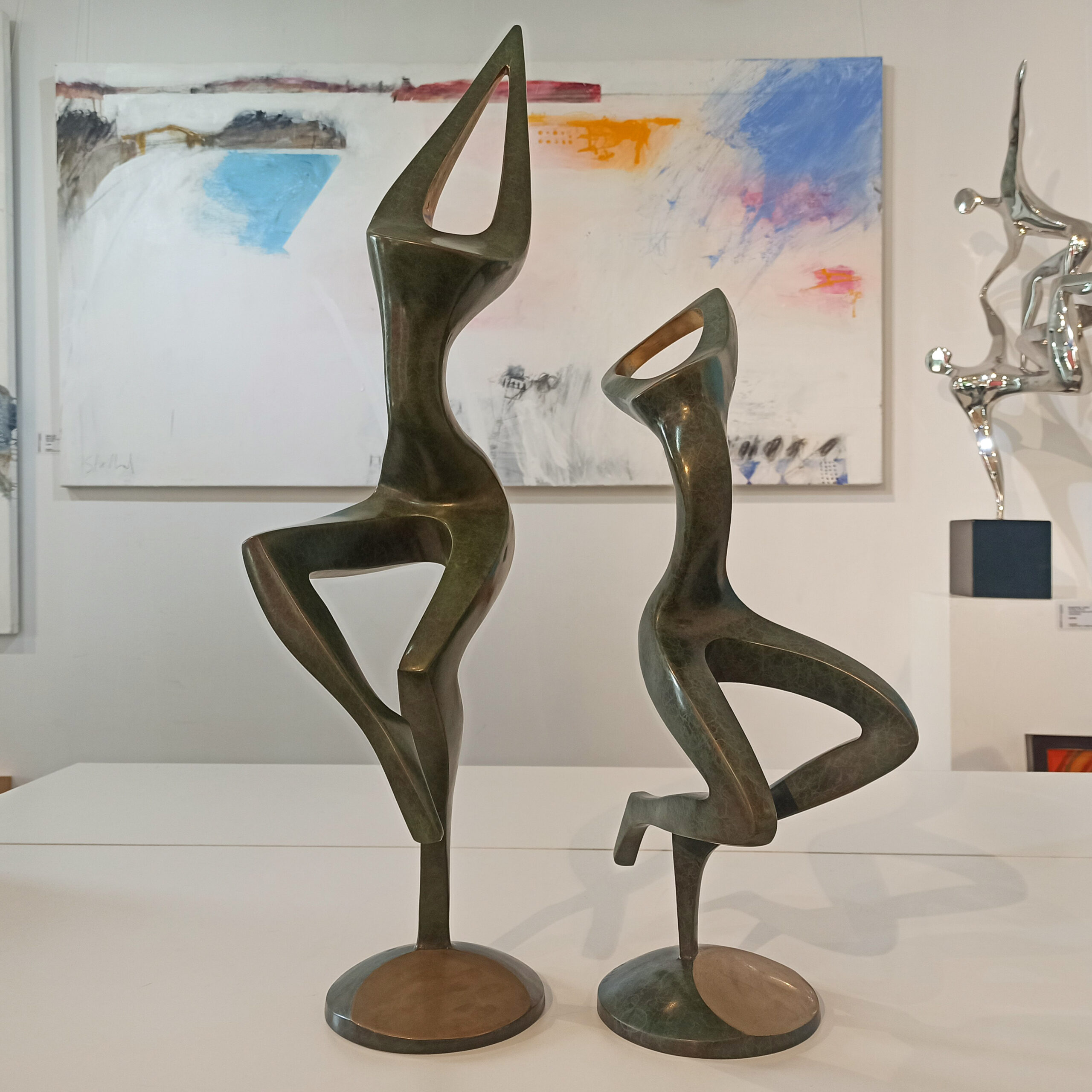 table top figurative sculpture in bronze