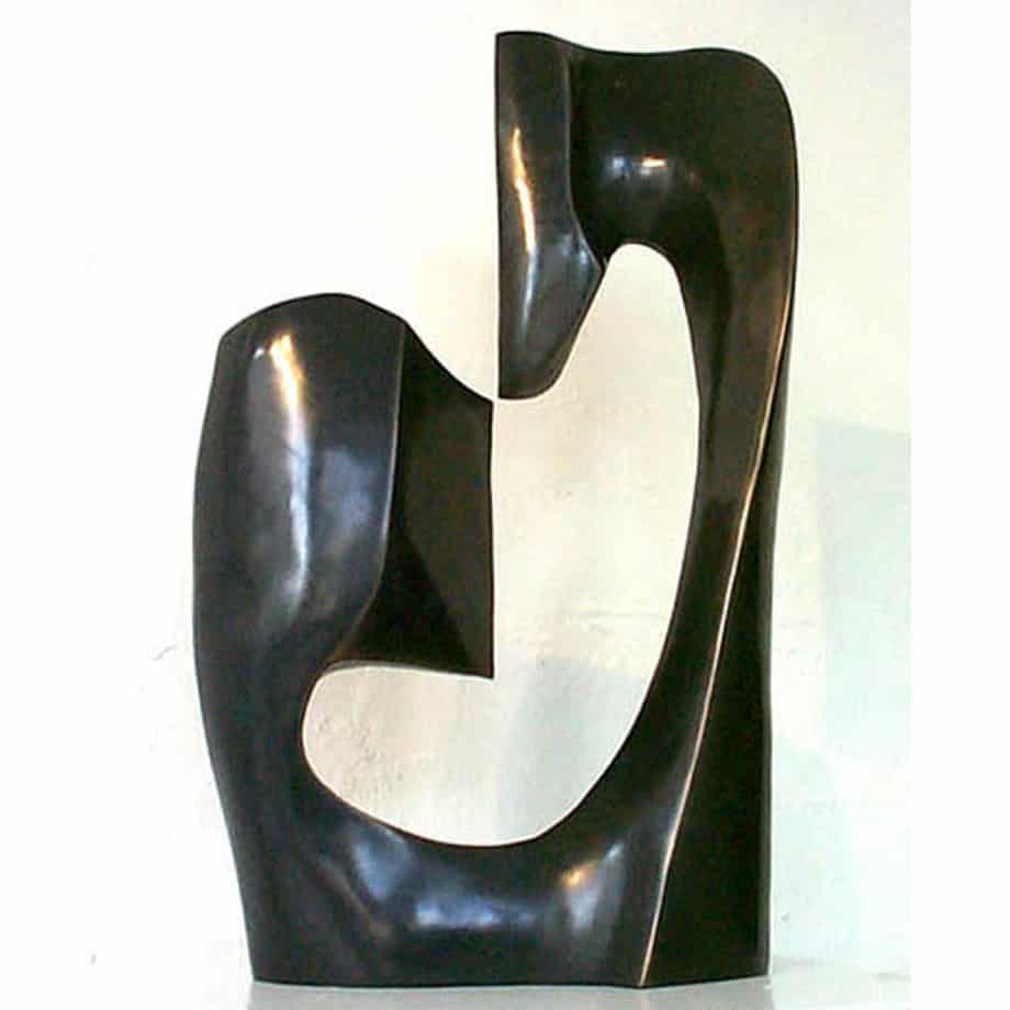 Dual-Knife-Edge-Ed1of6---54x325cm-BRONZE-[bronze,-table-top]-Robin-Holliday-abstract-australian-bronze-scientific--sculpture