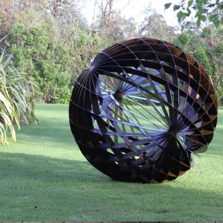 Duel-Axis-120cm--CORTEN-STEEL-[corten,outdoor]]paul-mutimer-garden-sculpture-out-door-garden-sphere-art