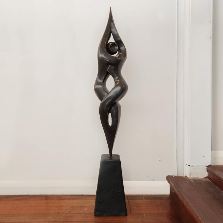 Bronze tabletop, freestanding, figurative-michael-vaynman-sculpture-australian-female-figure-bronze-art