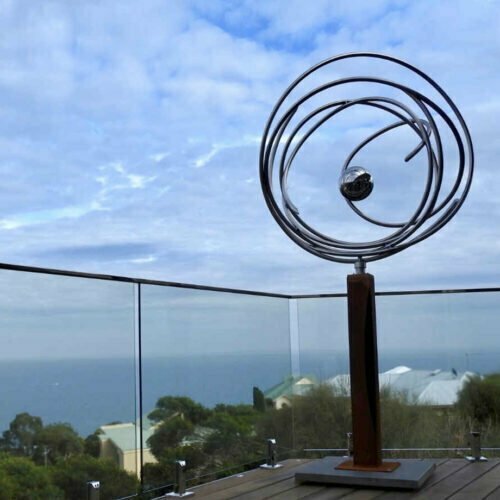 Eye-of-the-storm-220x110cm--STAINLESS---[stainless,outdoor,free-standing]-Rudi-Jass-australian-garden-sprial-sphere--australia