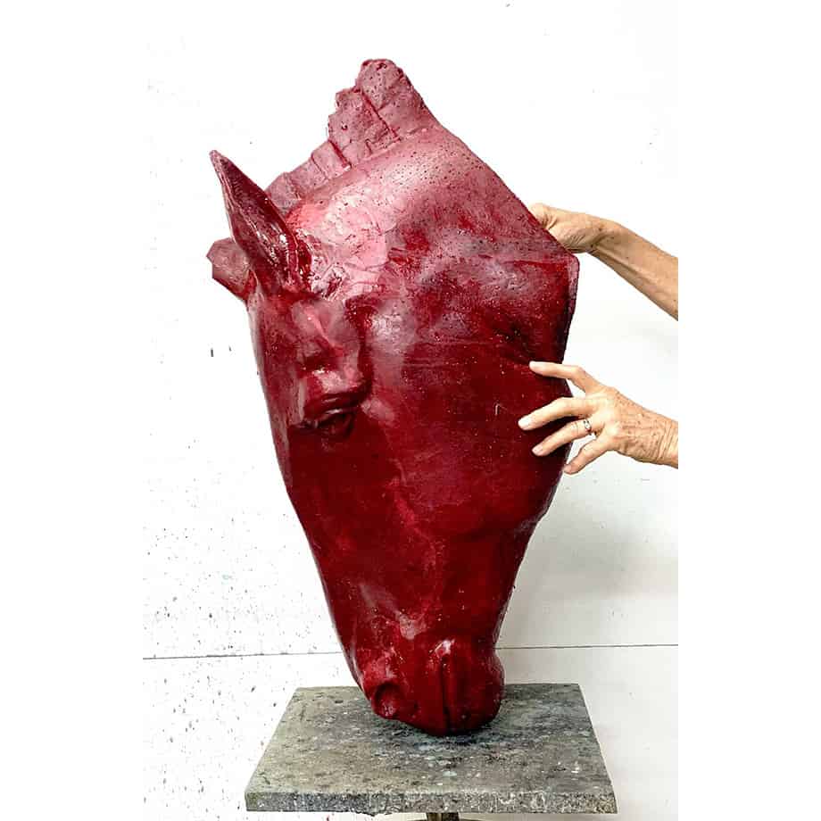Horse-head-75cm--BRONZE-[bronze,-table-top]-Stephen--Glassborow-sculpture-abstract-australian-horse-bronze