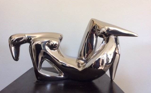 stainless-steel figurative table top sculpture