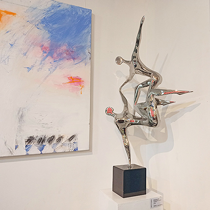stainless steel figurative sculpture