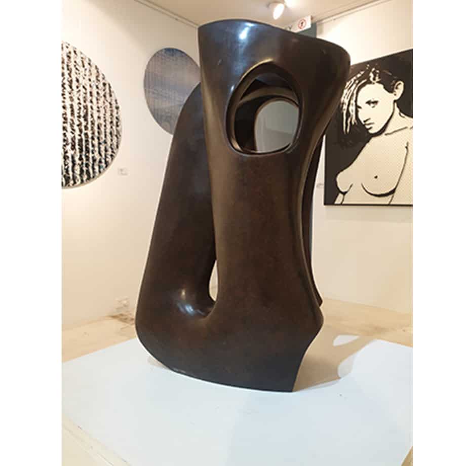 Lacunae-4of6---60x32cm---BRONZE-[bronze,-table-top]-Robin-Holliday-abstract-australian-bronze-scientific--sculpture