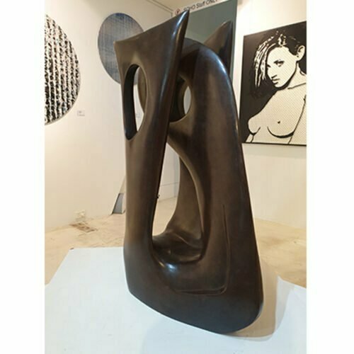 Lacunae-4of6---60x32cm---BRONZE-[bronze,-table-top]-Robin-Holliday-abstract-australian-bronze-scientific--sculpture