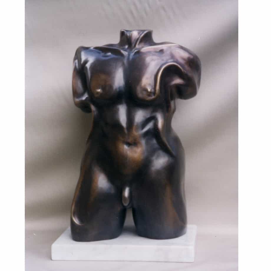 Male-Torso-40x25cm-BRONZE-MARBLE-BASE-[Bronze,Table-top,Figurative]-Libucha-Zygmunt-australian-sculpture-male-nude-indoor