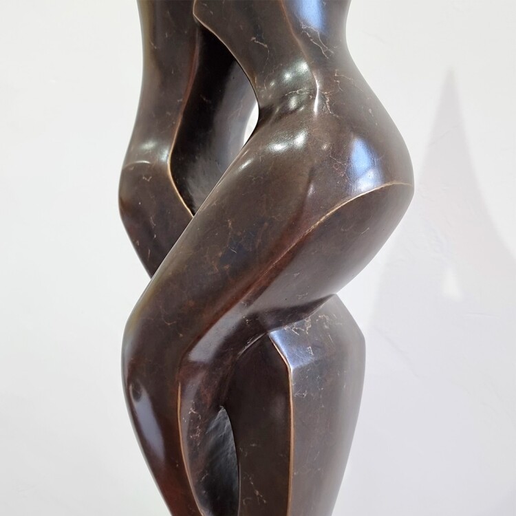 bronze figurative indoor sculpture in black