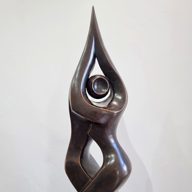 bronze figurative indoor sculpture in black