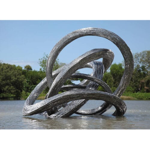 Nucleus-3m--300x300x200cm-STAINLESS-STEEL-[Stainless-steel,Outdoor,Free-standing]-CHEN-australian-sculpture-large-twisted-sphere