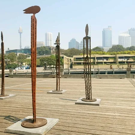 Observers-210cm--CORTEN--[outdoor,landmark,corten,-figurative]Greg--Johns-Australian-garden-sculpture-large-abstract-art