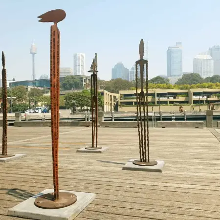 Observers-210cm--CORTEN--[outdoor,landmark,corten,-figurative]Greg--Johns-Australian-garden-sculpture-large-abstract-art