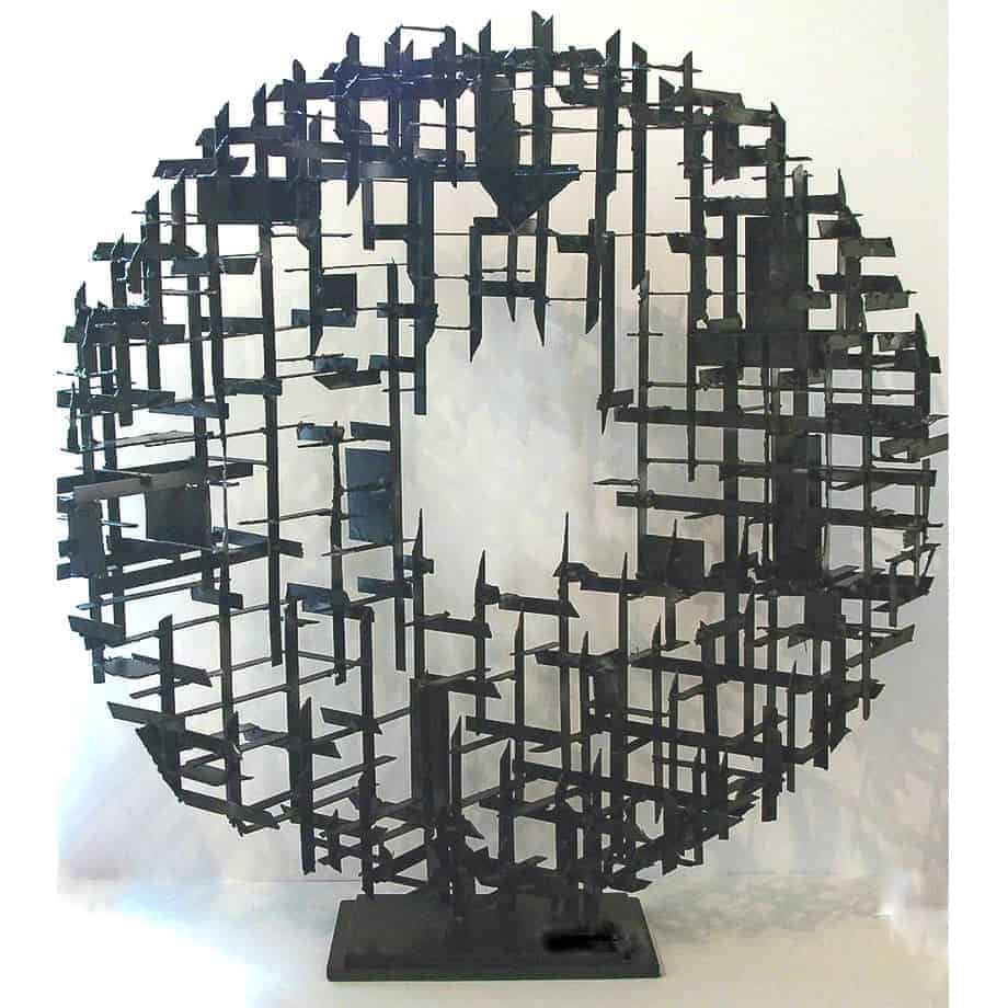 Perfect-Flaw-90x90x20cm-MILD-STEEL-[table-top,-outdoor]-Matt-Carney-Australian-Moon-Sphere Sculpture