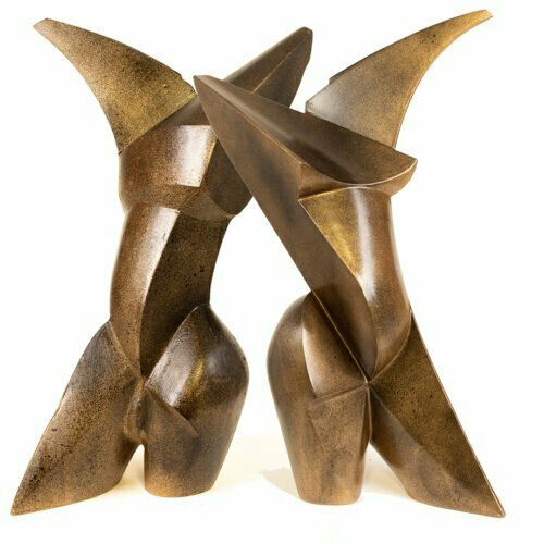 Shakti-and-Shaboo-95x61cm-Bronze[free-standing,-table-top,-bronze,-free-standing]-Laurindo-de-abreu-soto-australian-sculpture-female-african-art-abstract