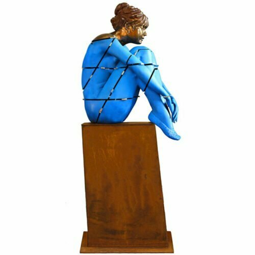 Space-Girl-125x40cm--BRONZE-[bronze,-figurative]-Stephen-Glassborow-sculpture-abstract-australian-female-body-bronze