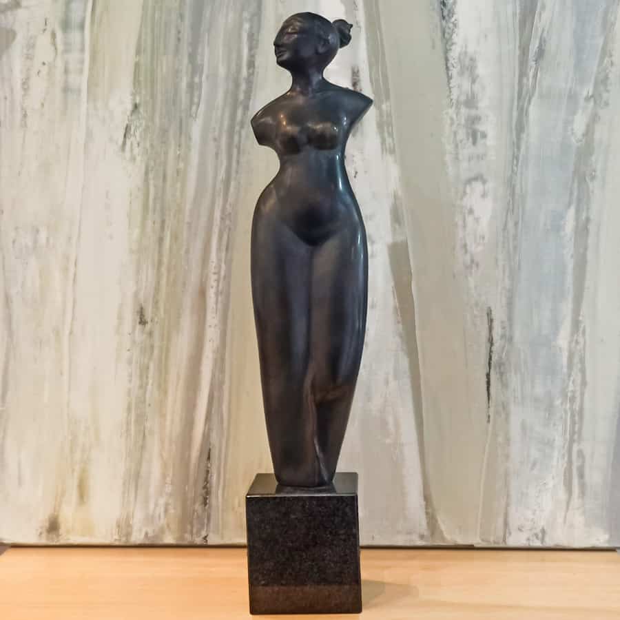 BRONZE-MARBLE-BASE-[Bronze,Table-top,Figurative]-Libucha-Zygmunt-australian-sculpture-female-form