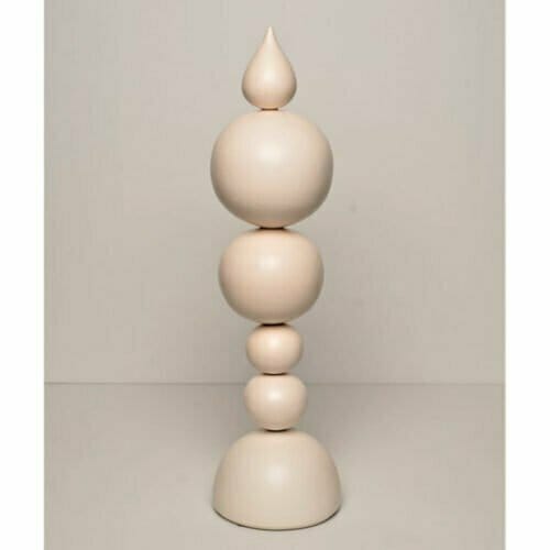 Universale---46cm-CERAMIC-TOTEM-[ceramic,table-top]-walter-auer--australian-ceramic-white-sculpture