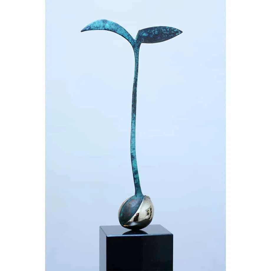 Avocado Plant by Zoe Ellenberg – bronze sculpture, 49x17cm – SOHO Galleries Sydney