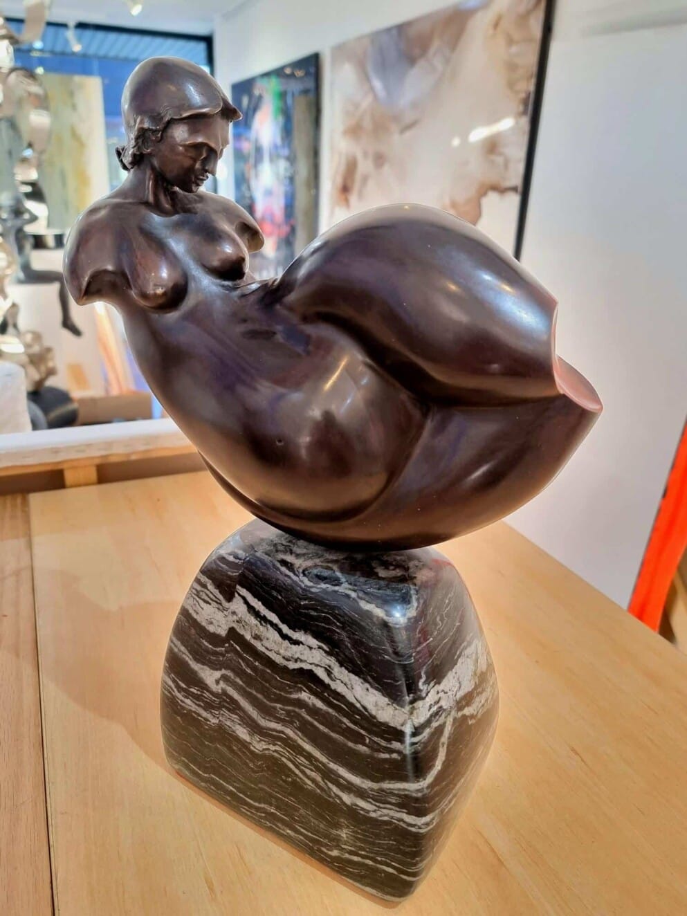 Odalisque by Zygmunt Libucha – bronze sculpture, 41cm (view 4) – SOHO Galleries Sydney