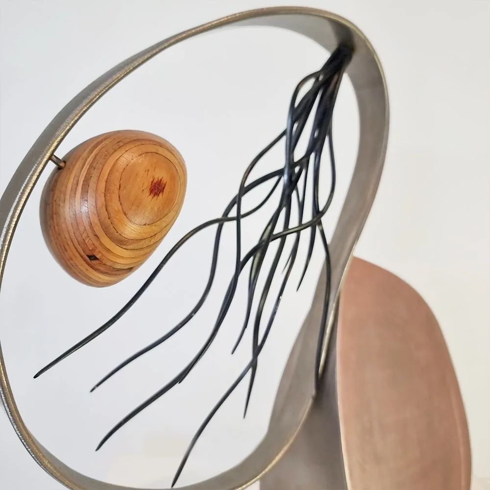 Renew by Donal Molly-Drum – stainless-steel sculpture, 46cm (view 2) – SOHO Galleries Sydney