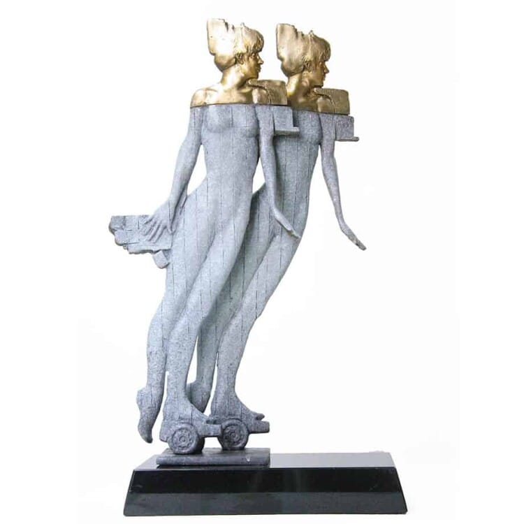 double exposure glassborrow-bronze-figurative-female-sculpture