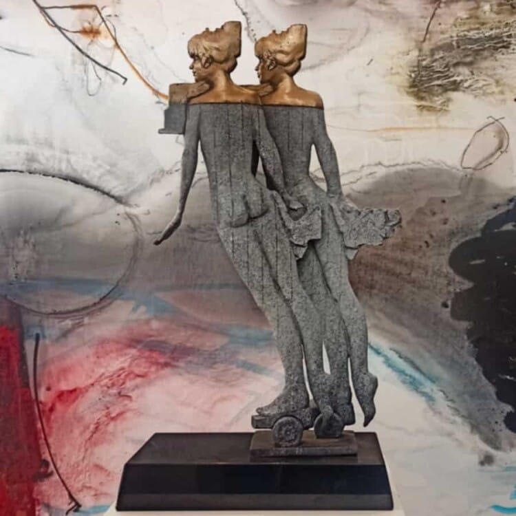 double exposure glassborrow-bronze-figurative-female-sculpture