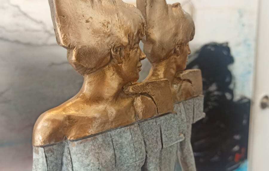 double exposure glassborrow-bronze-figurative-female-sculpture