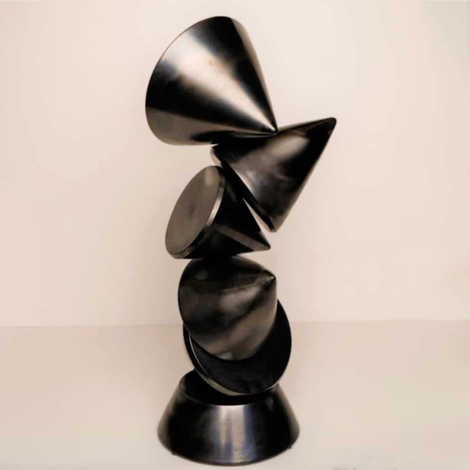 walter auer ceramic totemsculpture in black