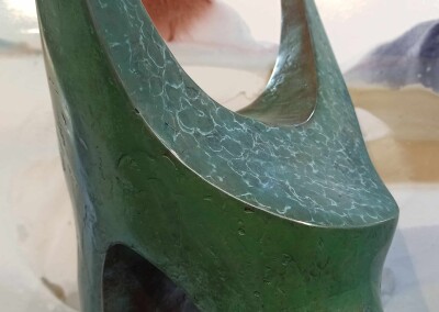 Bronze sculpture Patina - Green textured