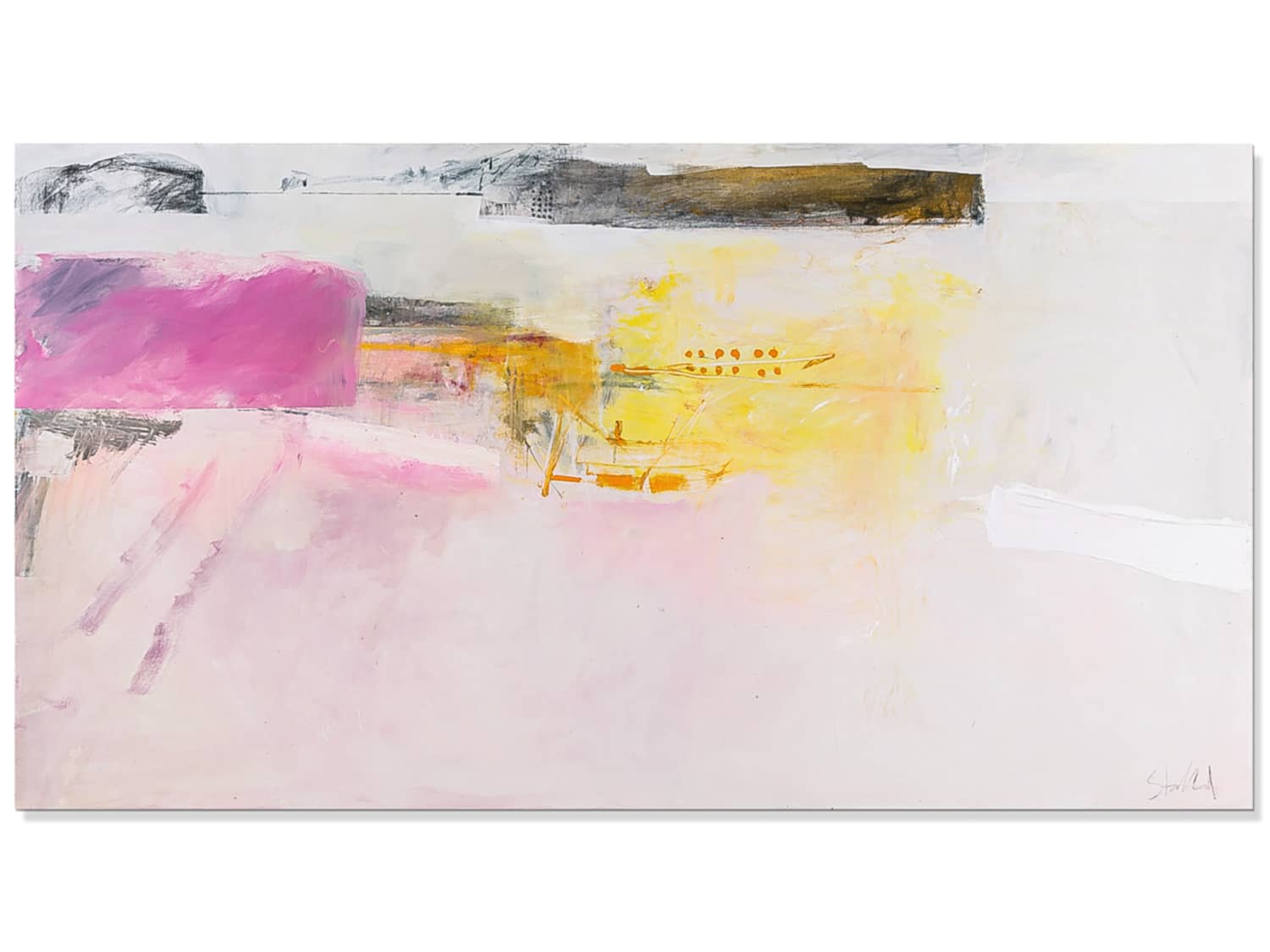 Abstract landscape painting north head memory-Phil stallard