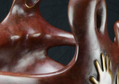 bronze sulpture patina - red