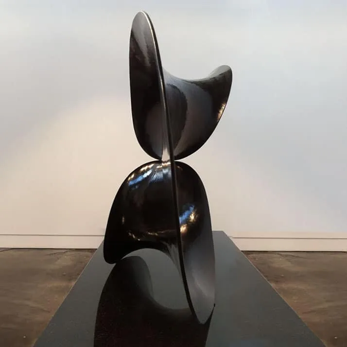 Twofold by Ben Storch – sculpture available in bronze, stainless steel, Corten steel or blackened aluminium, 45x85cm (view 2) – SOHO Galleries Sydney