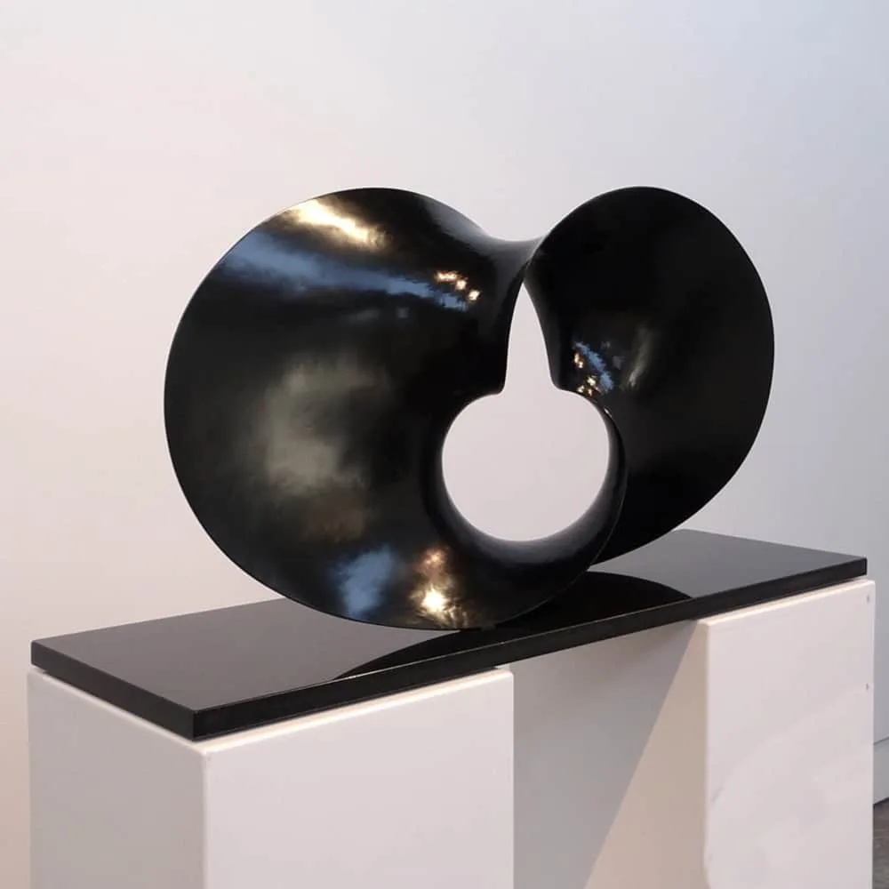Twofold by Ben Storch – sculpture available in bronze, stainless steel, Corten steel or blackened aluminium, 45x85cm (view 5) – SOHO Galleries Sydney