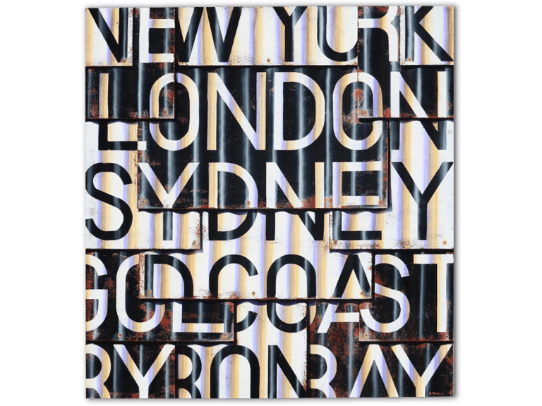 NYC to Byron Bay - 110x110cm